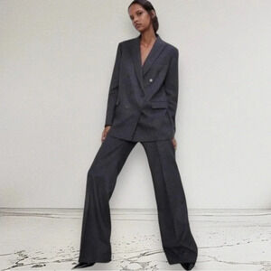 ZARA Pinstripe Double Breasted Oversized Blazer Size S